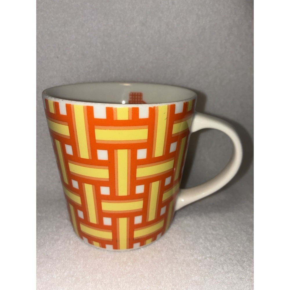 2006 Starbucks Orange Yellow Webbed Lawn Chair Coffee Mug Cup 16 Oz Retro - Picture 2 of 8